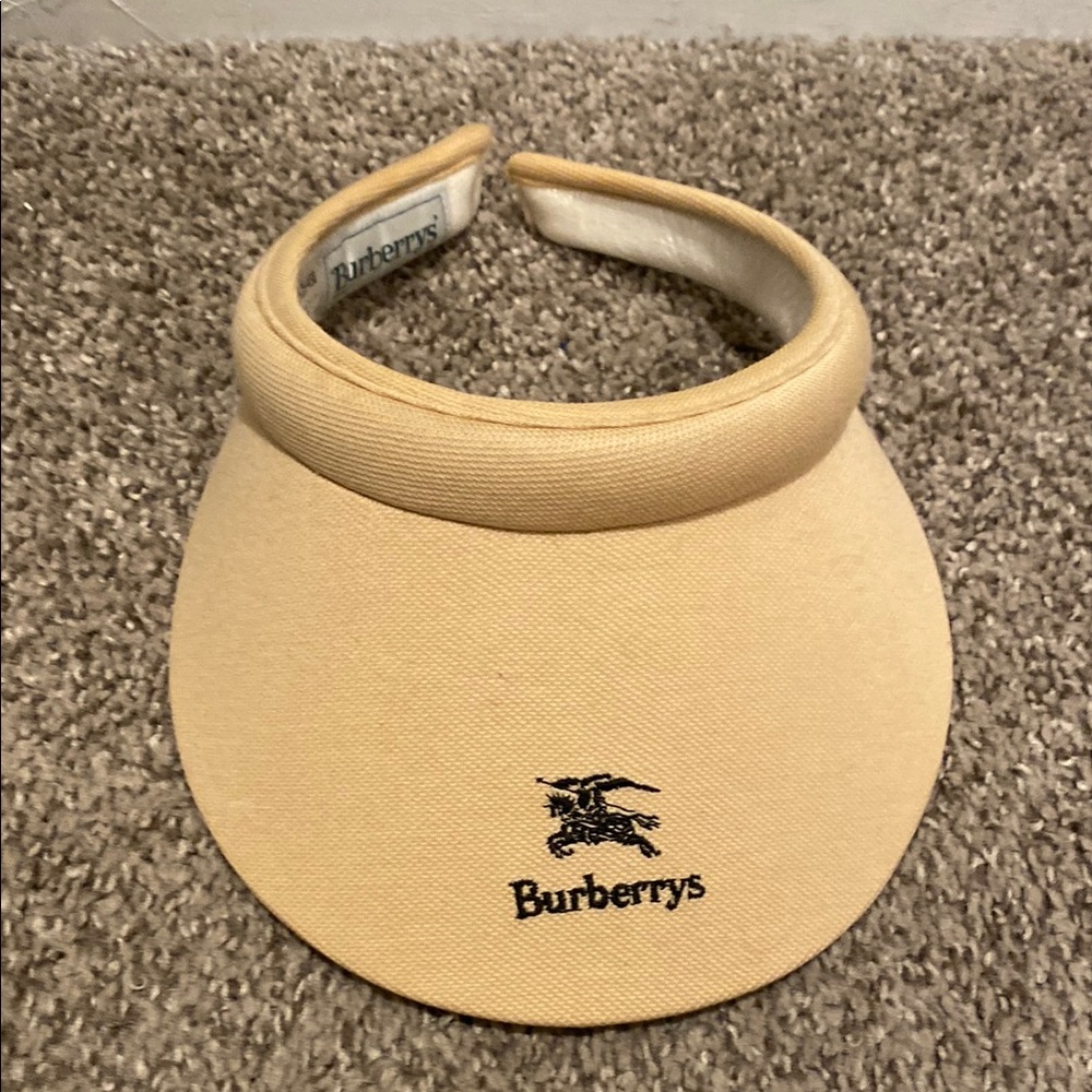 Burberry Tan Visor with Black Logo